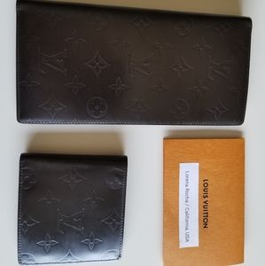 LV Cafe Glace Leather Mens Wallet set - NO Trades